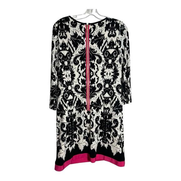 Eliza J Black and White Dress with Pink Accent - Picture 4 of 7